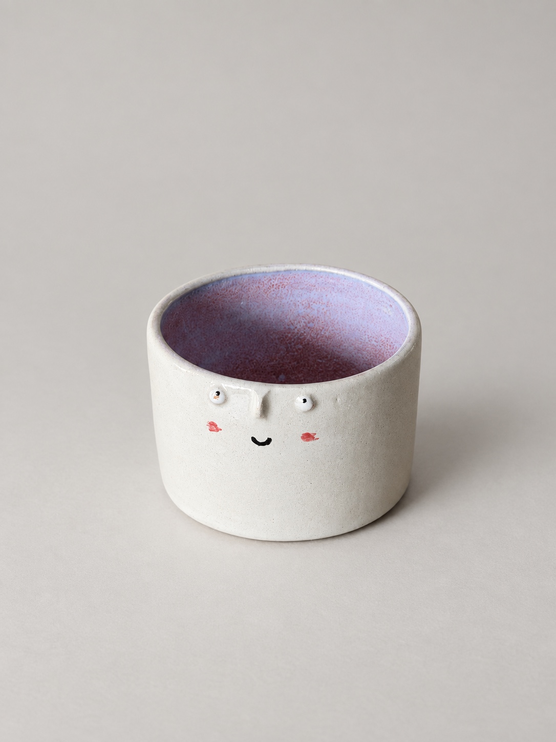 Lilac smile cup — handmade ceramic by Potpuri