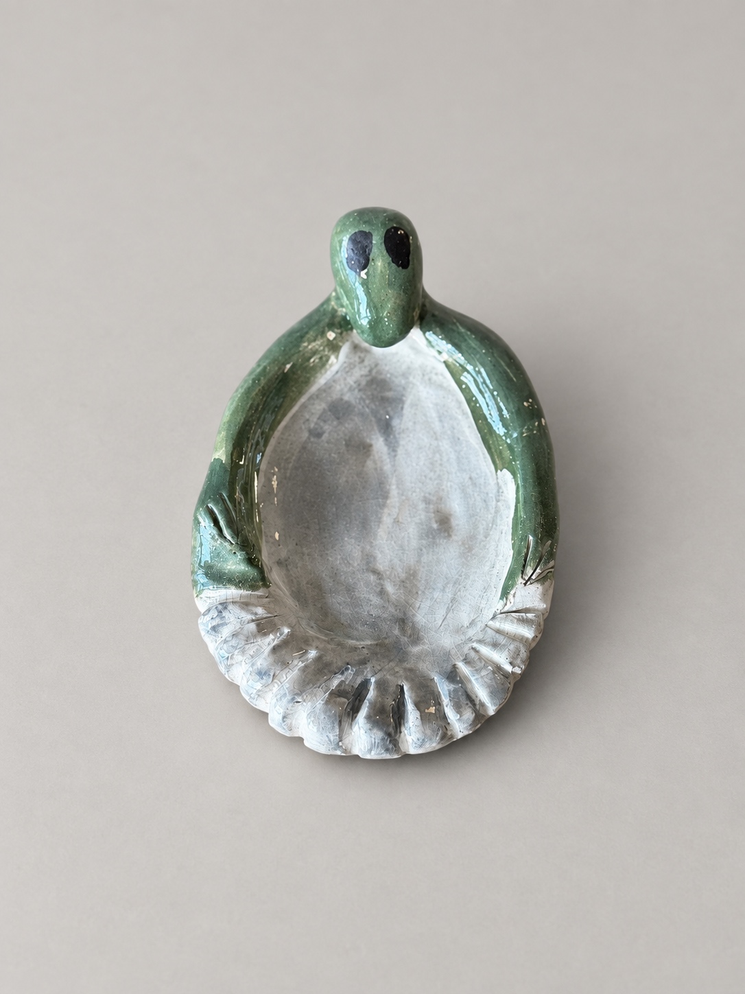 Little green creature dish — handmade ceramic by Potpuri