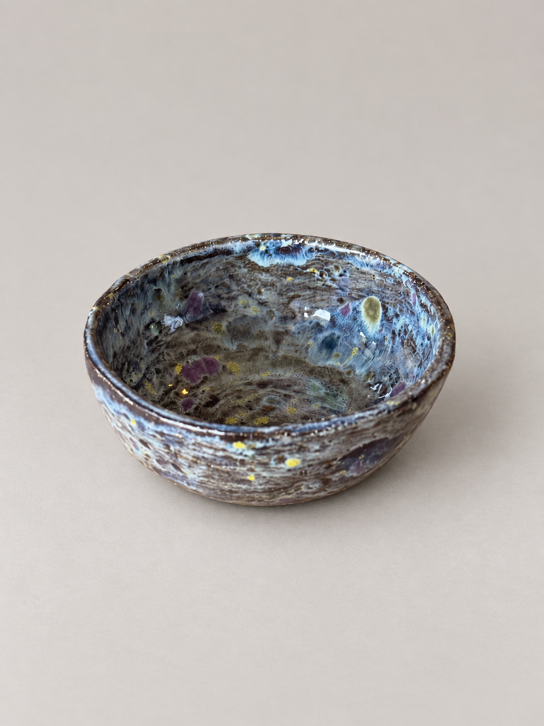 Blue and bronze bowl — handmade ceramic by Potpuri
